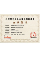 Сертификат утверждения инновационного фонда для научно-технических средних и малых предприятий 